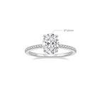 Silver Promise Ring with Large Oval Stone