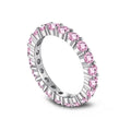 Silver Eternity Ring with Pink Stones
