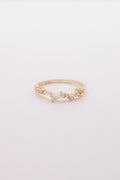 Asymmetrical Gold-Plated Multi-Stone Ring