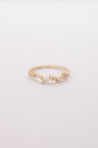 Asymmetrical Gold-Plated Multi-Stone Ring