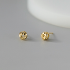 Minimalist Small Knot Stud Earrings in 925 Sterling Silver