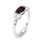 Garnet & Moissanite Cluster Ring