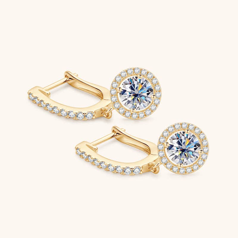 Moissanite Latch Back Huggie Earrings