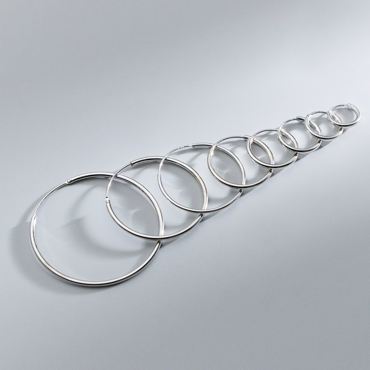 Classic Thin Sleeper Hoop Earrings in 925 Sterling Silver
