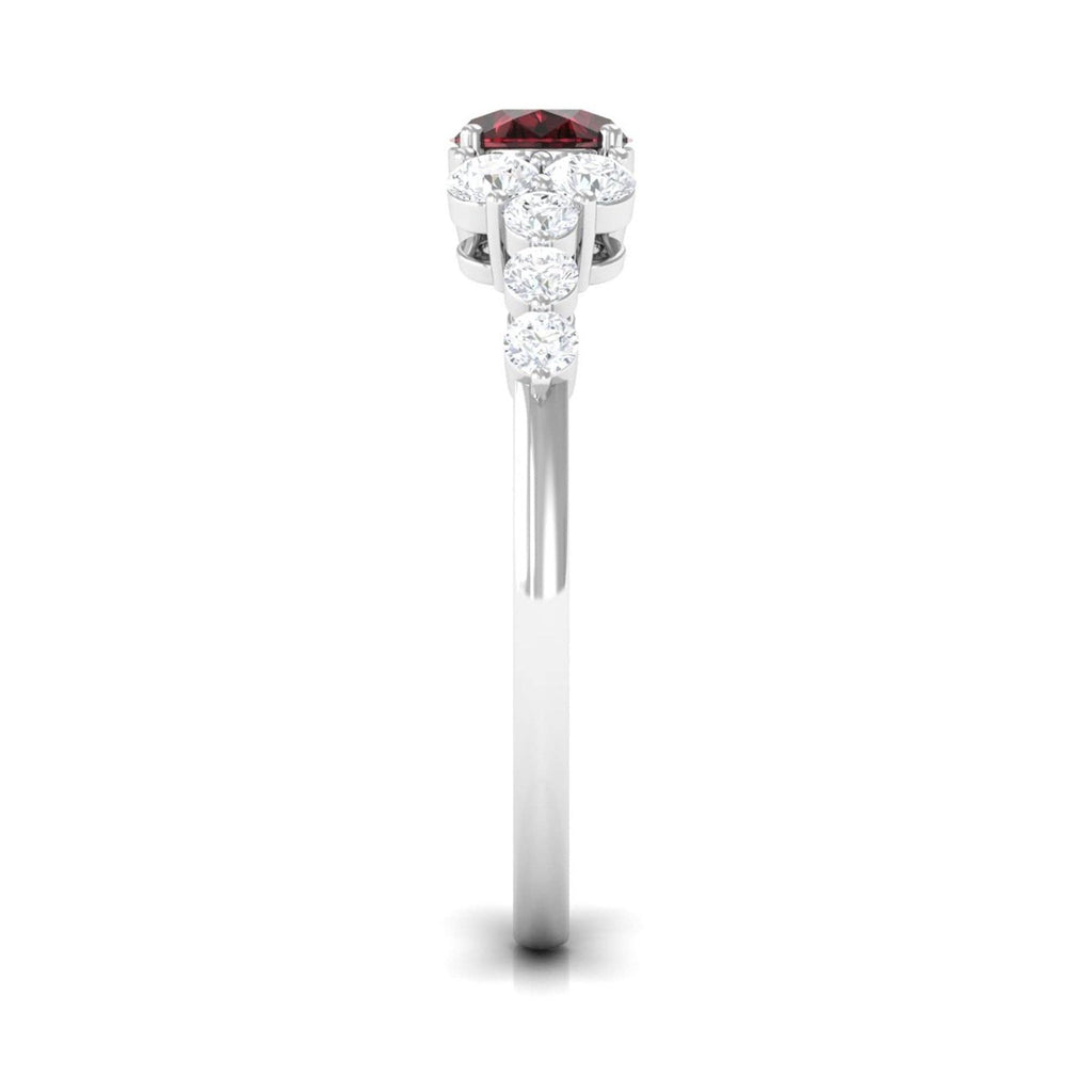 Garnet & Moissanite Cluster Ring