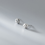Minimalist Small Knot Stud Earrings in 925 Sterling Silver