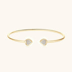 Moissanite Heart Bangle Bracelet