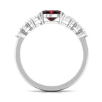 Garnet & Moissanite Cluster Ring