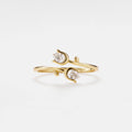 Tulip Flower Stacking Bypass Ring in 925 Sterling Silver