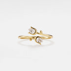 Tulip Flower Stacking Bypass Ring in 925 Sterling Silver