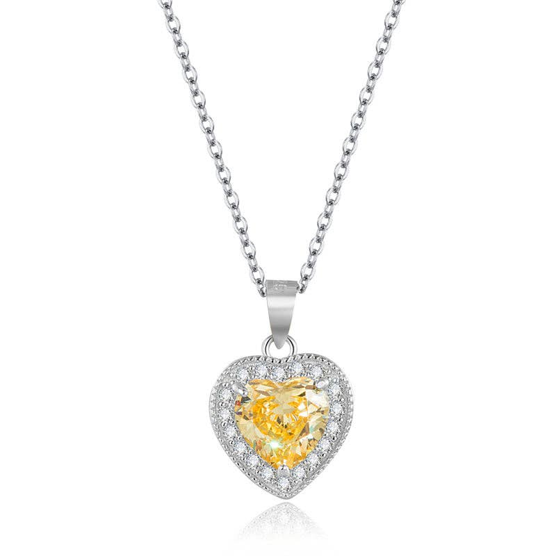 Gemstone Heart Charm Necklace