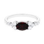 Garnet & Moissanite Cluster Ring