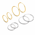 Classic Thin Sleeper Hoop Earrings in 925 Sterling Silver
