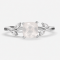 Quartz Leaf Stacking Ring in 925 Sterling Silver